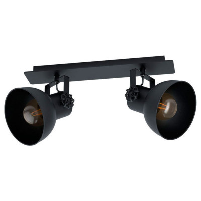 43432 Спот BARNSTAPLE 1, 2х40W (E27), L475, B90, дерево, сталь, черный/сталь, черный