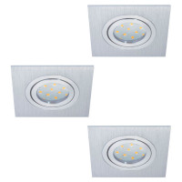 98637 Светод. компект встраив. светильников AREITIO регул., 3x5W(GU10), 95х95, ЕТ115, 3х400lm, алюм