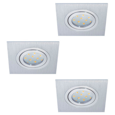 98637 Светод. компект встраив. светильников AREITIO регул., 3x5W(GU10), 95х95, ЕТ115, 3х400lm, алюм
