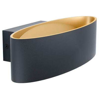 98542 Светодиод. бра MACCACARI, 10W(LED), 1100lm, L270, H75, A130, алюминий, сталь, черный, золото/п