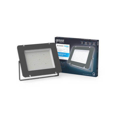 Прожектор Gauss Qplus 300W 36000lm 6500K 175-265V IP65 графитовый LED 1/2, 690511300