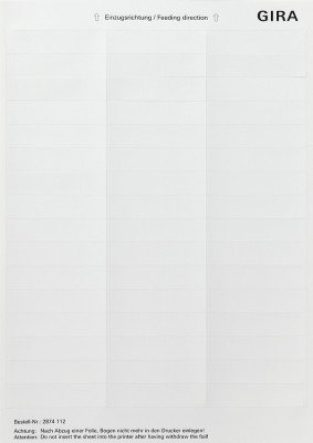 2874112 Gira Листы для надписей 15,8x67 мм
