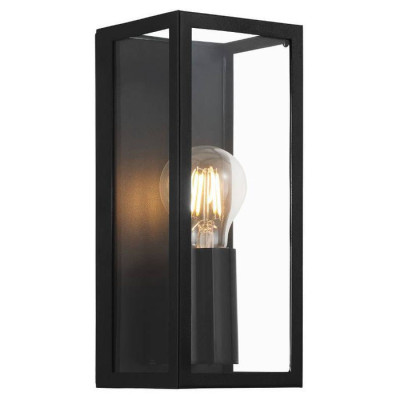 99123 Бра AMEZOLA, 1х60W (E27), L110, B100, H260, сталь, черный/стекло, прозрачный