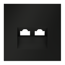 Накладка для розетки компьютерной двойной RJ45+RJ45 кат.6, S70 (черный матовый), VLS001408