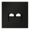 Накладка для розетки компьютерной двойной RJ45+RJ45 кат.6, S70 (черный матовый), VLS001408