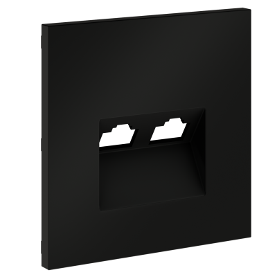 Накладка для розетки компьютерной двойной RJ45+RJ45 кат.6, S70 (черный матовый), VLS001408