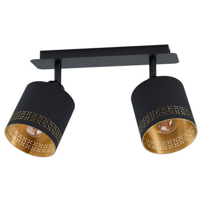 99277 Спот ESTEPERRA, 2х28W (E27), L335, B90, сталь, черный/текстиль, черный, золотой
