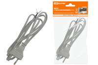 Шнур с плоской вилкой ШУ02 ШВВП 2х0,75мм2 1,7 м. серебр. металлик TDM Electric, SQ1305-0015