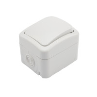 Выключатель одноклавишный Mini OG IP54 о/у, белый KRANZ, KR-78-0601