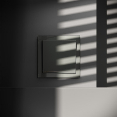 Выключатель встраиваемый VOLTUM S70 одноклавишный с подсветкой 10А, (титан), VLS010206