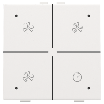 Niko Home Control Пластик Белая сталь Кнопка управления вентиляцией, LED подсветка, 154-52054