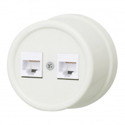 BIRONI Лизетта Пластик Cлоновая кость Розетка 2-ая RJ45, B1-302-211