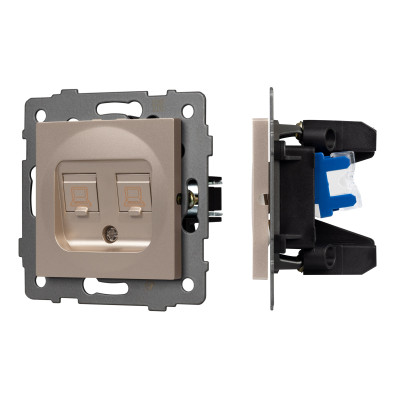 049850 - Механизм компьютерной розетки двойной SCT-MPC2-PL-GD-V (RJ-45, CAT6) (Arlight, -)