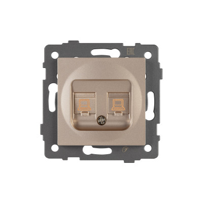 049850 - Механизм компьютерной розетки двойной SCT-MPC2-PL-GD-V (RJ-45, CAT6) (Arlight, -)