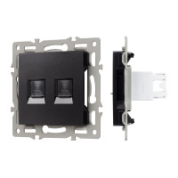 045337 - Механизм компьютерной розетки двойной SCT-MPC2-PL-BK (RJ-45, CAT6) (Arlight, -)