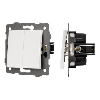 049892 - Механизм выключателя двухклавишный проходной SWT-MKP2-PL-WH-V (250V, 10A) (Arlight, -)