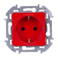 Legrand Розетка с заземлением - Legrand Inspiria - со шторками 16А 250В винтовые зажимы - красный, 673734