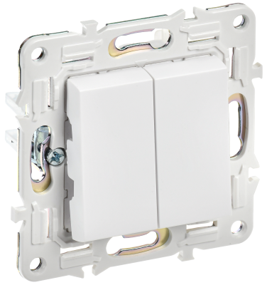 SKANDY Выключ. 2-кл. прох. 10А SK-V05W арк. бел. IEK, SK-V22-0-10-K01