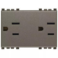 Vimar 2 розетки SICURY 2P+T 15A USA+SASO, Metal, 19243.M Vimar 2 розетки SICURY 2P+T 15A USA+SASO, Metal, 19243.M