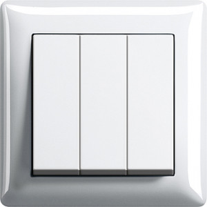 Gira Выключатель 3-клавишный, глянцевый белый, серия Standard