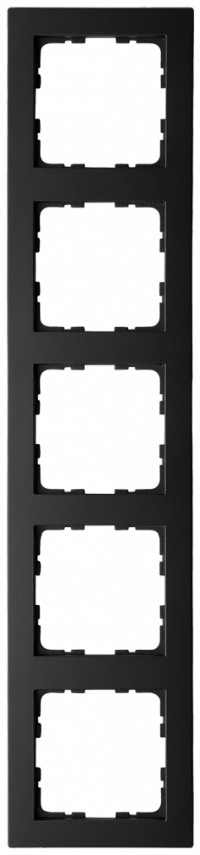 Рамка G-Classic  5-постовая, цвет черный матовый (soft touch), G1005PB, Jasmart Electric