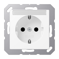 Розетка SCHUKO® 16A 250V с полем для надписи; термопласт; белый матовый, A1520BFNAWWM Розетка SCHUKO® 16A 250V с полем для надписи; термопласт; белый матовый, A1520BFNAWWM
