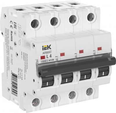 ARMAT Автоматический выключатель M10N 4P L 4А IEK, AR-M10N-4-L004