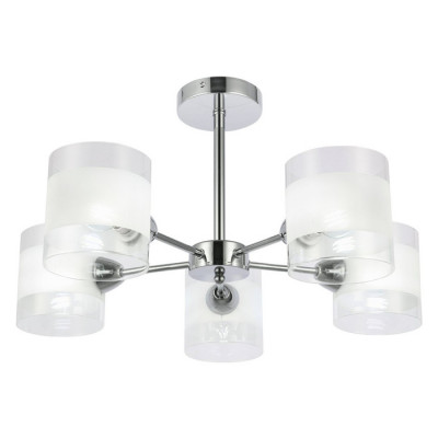 Evoluce SLE102802-05 Светильник потолочный Хром/Прозрачный, Белый E14 5*40W