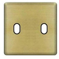 FD04321PB-M Fede Fede Накладка для 2-х тумблеров,Bright Patina/черн