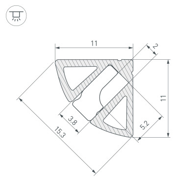 Профиль SL-KANT-H11-2000 ANOD OLIVE GREY (Arlight, Алюминий), 038197