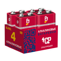 Jazzway 6LR61 CP Алкалиновые (4 шт.) красные, 5041349