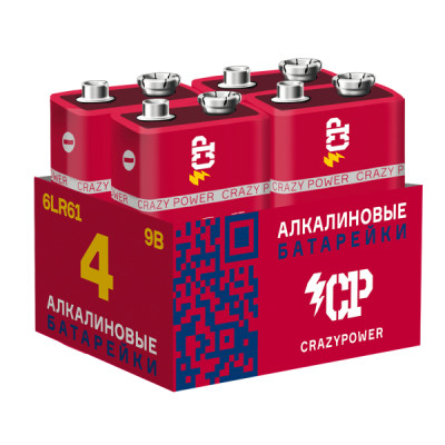 Jazzway 6LR61 CP Алкалиновые (4 шт.) красные, 5041349