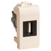 ДКС USB 2.0 розетка, Brava, сл кость, 1 мод., 75200S