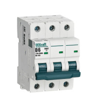 DEKraft Автоматический выключатель ВА105-3P-006A-D