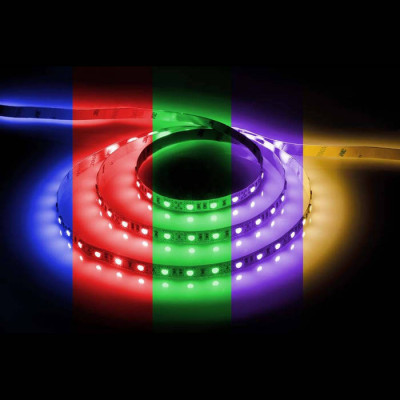 Лента светодиодная, 60SMD(5050)/m 14.4W/m 12V 3m RGB c драйвером, LS606 с адаптером с вилкой, контроллером с пультом в комплекте, Feron 27722