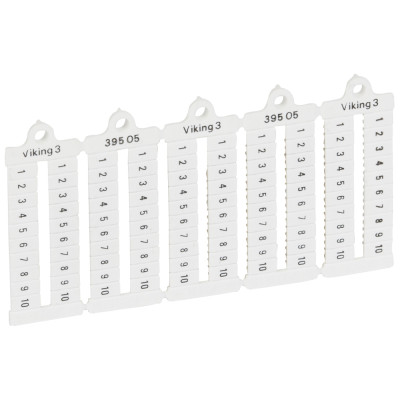Legrand Листы с этикетками для клеммных блоков Viking 3 - горизонтальный формат - шаг 5 мм - цифры от 1 до 10, 039505