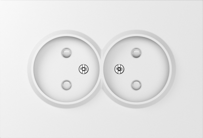 Donel A07 матовый белый накладка для розетки 2-й без заземления, со шторками 16A 250 В~,серия DB, DE22633