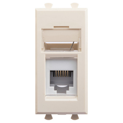 4405311 - ДКС Телефонная розетка RJ-12 модульная, "Avanti", "Ванильная дымка", 1 модуль