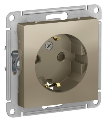 ATN000545 - ATLASDESIGN РОЗЕТКА с заземлением со шторками, 16А, механизм, ШАМПАНЬ, Systeme Electric