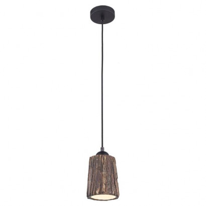 LUSSOLE HAUPPAUGE Подвесной светильник, цвет основания - черный, плафон - керамика (цвет - коричневый), 1x60W E27, LSP-9862
