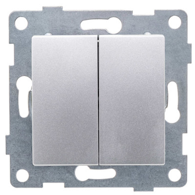 GUSI Ugra МЕХАНИЗМ Выкл. 2кл., скрытая установка, 10А, 250В. Цвет: серебро., С11В2-004