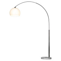 LUSSOLE MARBLE Торшер, цвет основания - хром, плафон - акрил (цвет - белый), 1x60W E27, LSP-0539