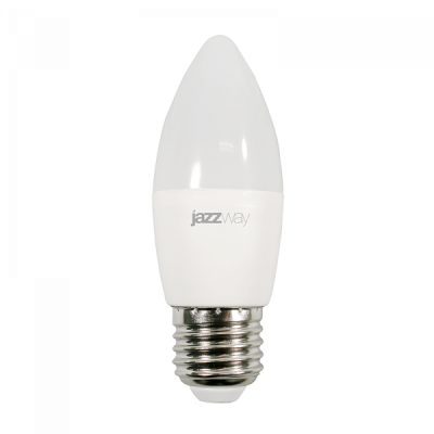 Jazzway Лампа светодиодная (LED) «свеча» d38мм E27 220° 7Вт 220-240В матовая нейтральная холодно-белая 5000К, 1027849-2