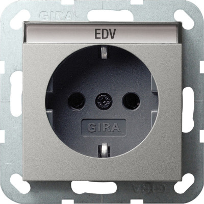 0457600 Gira Розетка с з/к и полем для надписи