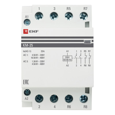 Контактор модульный КМ 25А 2NО+2NC (3 мод.) EKF PROxima