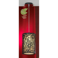 LUSSOLE VETERE Подвесной светильник, цвет основания - черный, плафон - металл/полимер (цвет - черный), 1x10W E27, GRLSF-2386-01