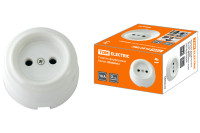 Розетка фарфоровая 2П 10А 250В белая «Болонь» TDM Electric, SQ1820-0004