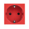 Розетка 45х45 с заземлением, с защ, шторками, 90 градусов, красная EKF
