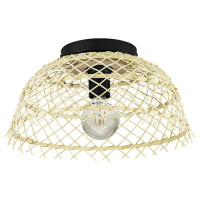 43831 Потолочный светильник AUSNBY, 1Х40W, E27, H200, ?370, сталь, черный/дерево, натуральный