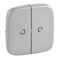 Legrand Valena ALLURE.Лицевая панель для выключателя двухклавишного с подсветкой.Алюминий, 755227